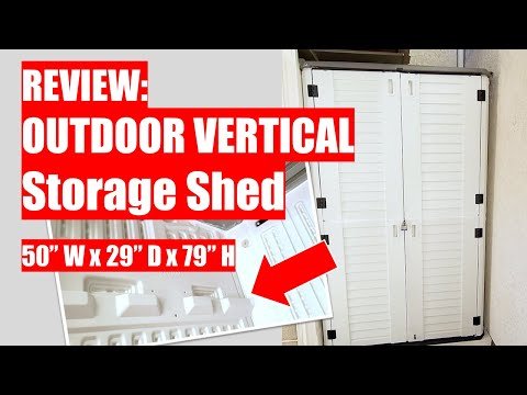 REVIEW: Outdoor Vertical Storage Shed!  (50" W x 29" D x 79" H)