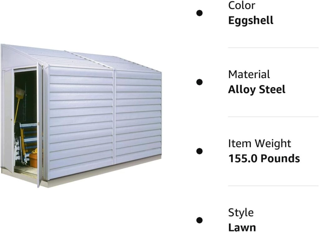 Arrow Shed Yardsaver Compact Galvanized Steel Storage Shed with Pent Roof, 4 x 10