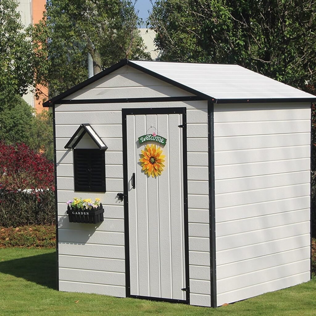 Storage shed,Metal shed, Lockable Outdoor Storage Sheds with Solar Lights, Suitable for Gardens,Yards,terraces,can Store Various Tools,Bicycles,weeders,and Other Outdoor Products (Color : J)