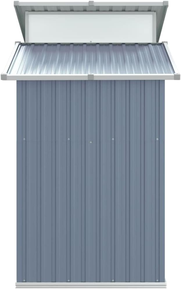 vidaXL Outdoor Galvanized Steel Garden Tool Storage Shed: Spacious, Rust-Resistant, with Vent for Air Circulation and Easy-Access Door