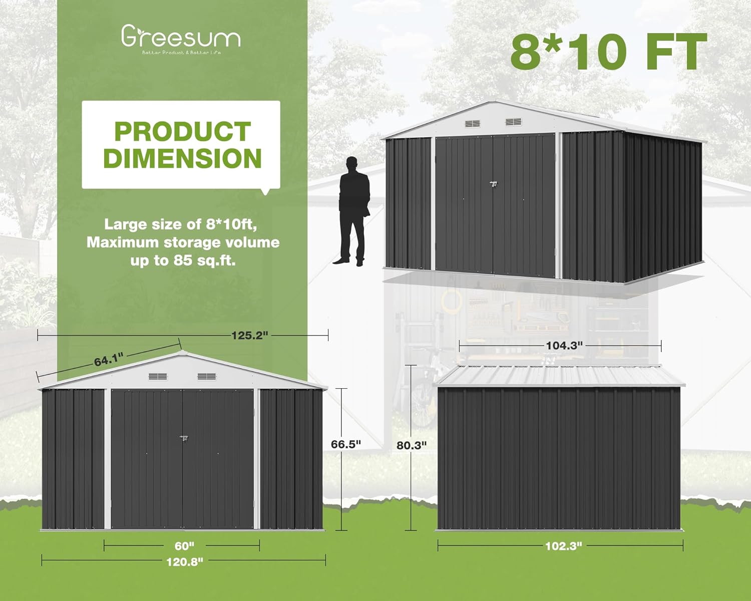 greesum metal outdoor storage shed 5ft x 3ft review