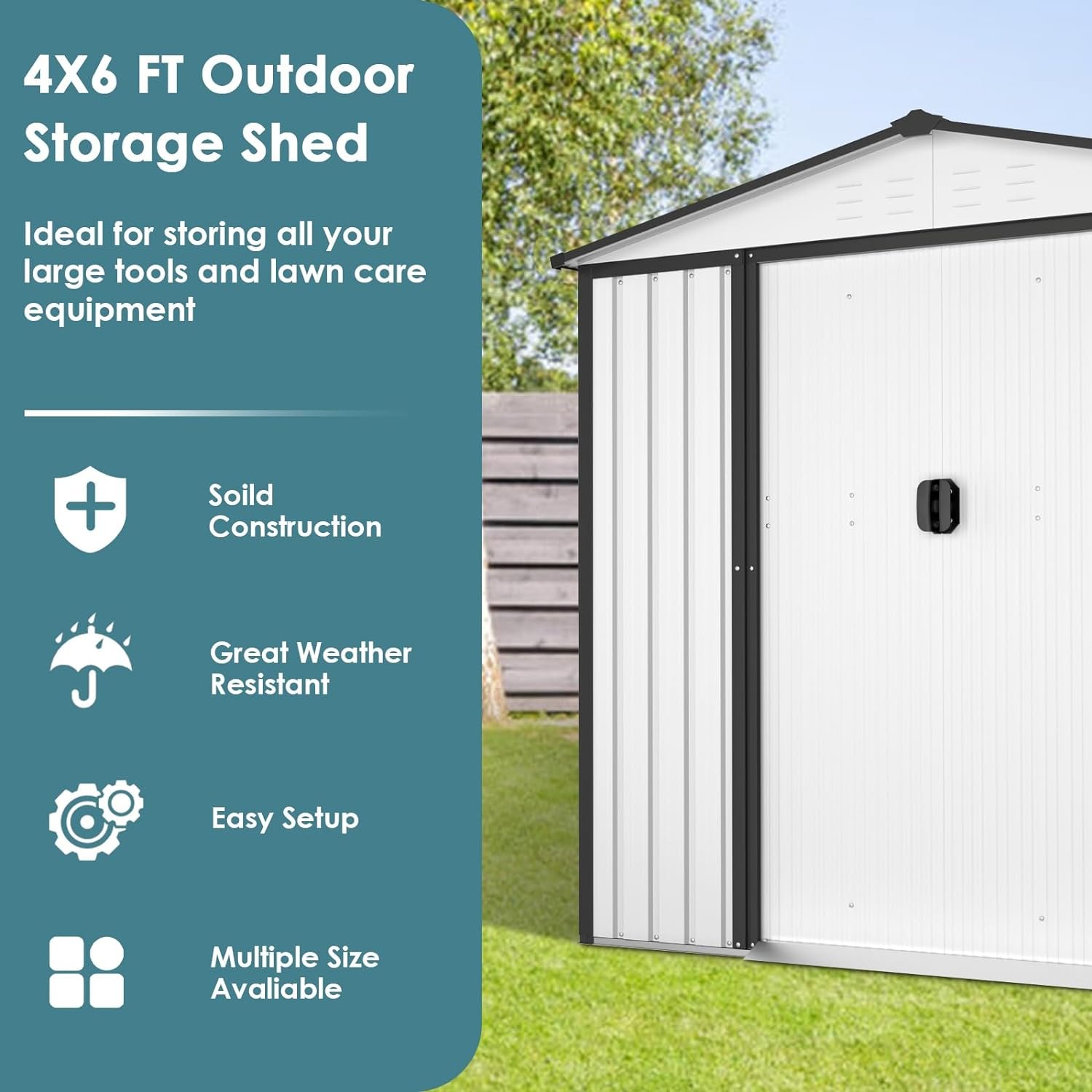 betterland outdoor storage shed 4x6 ft garden metal tool house review