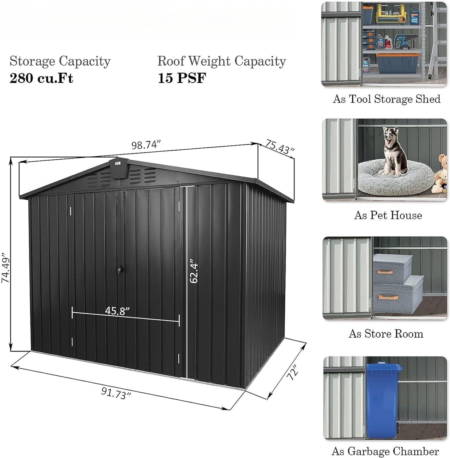 dhpm metal outdoor storage shed 8x10ft review